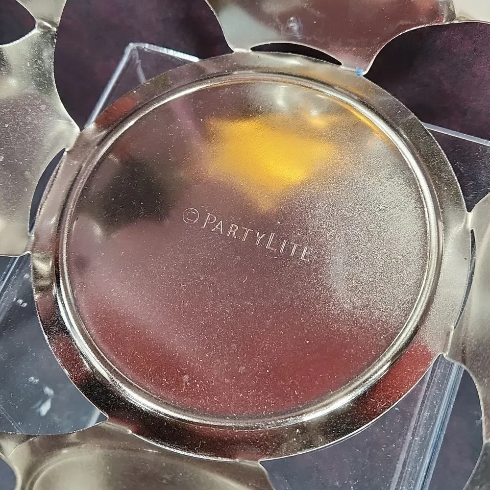 🩵NIB Partylite Silver Modern Holly Jar Candle Holder